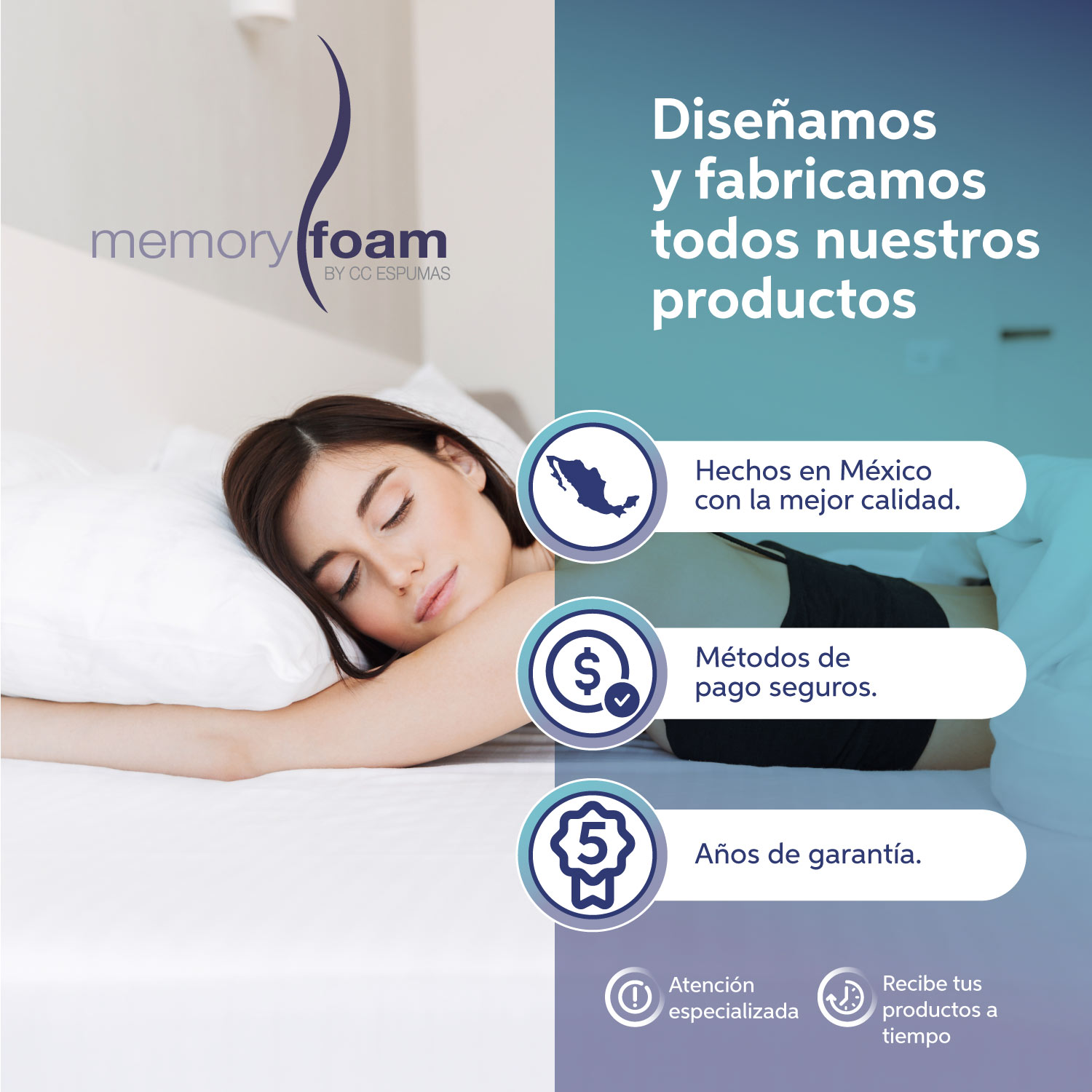 MEMORY FOAM Almohada Súper Suave de Memory Foam Ergonómica Individual Color Blanco 48 x 30 11 cm