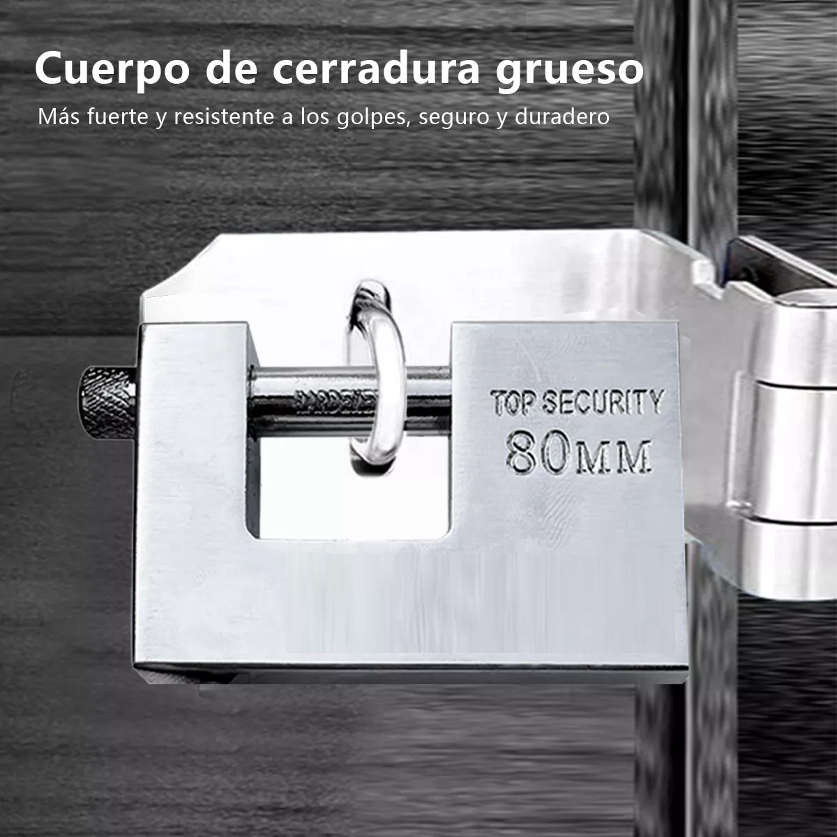 Set 3pzs Candado Cortina Extra Seguridad Métálico 80mm