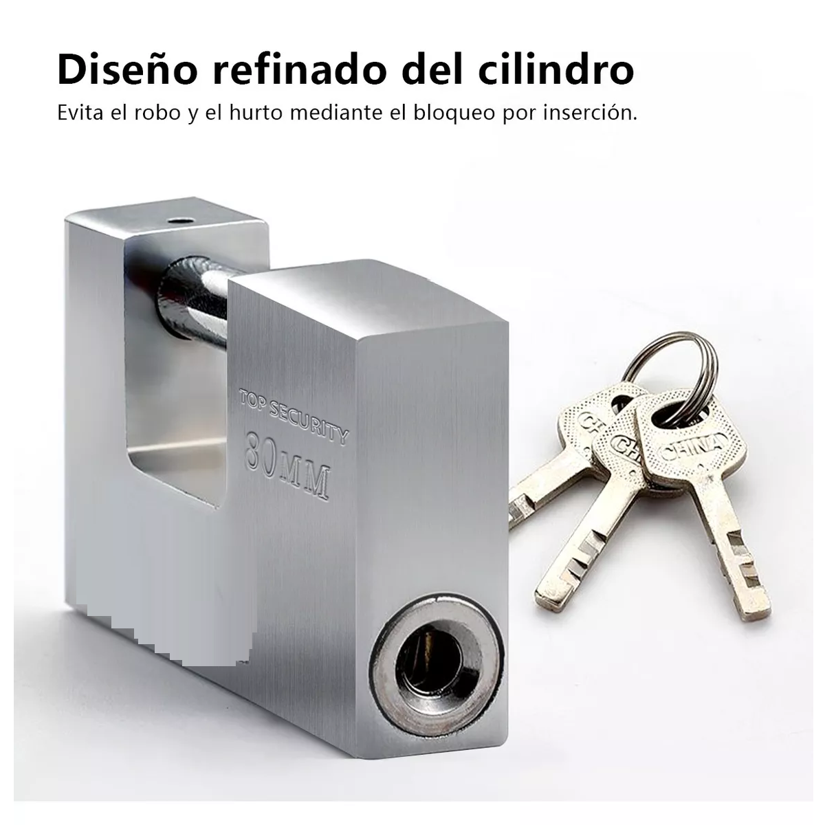 Set 3pzs Candado Cortina Extra Seguridad Métálico 80mm