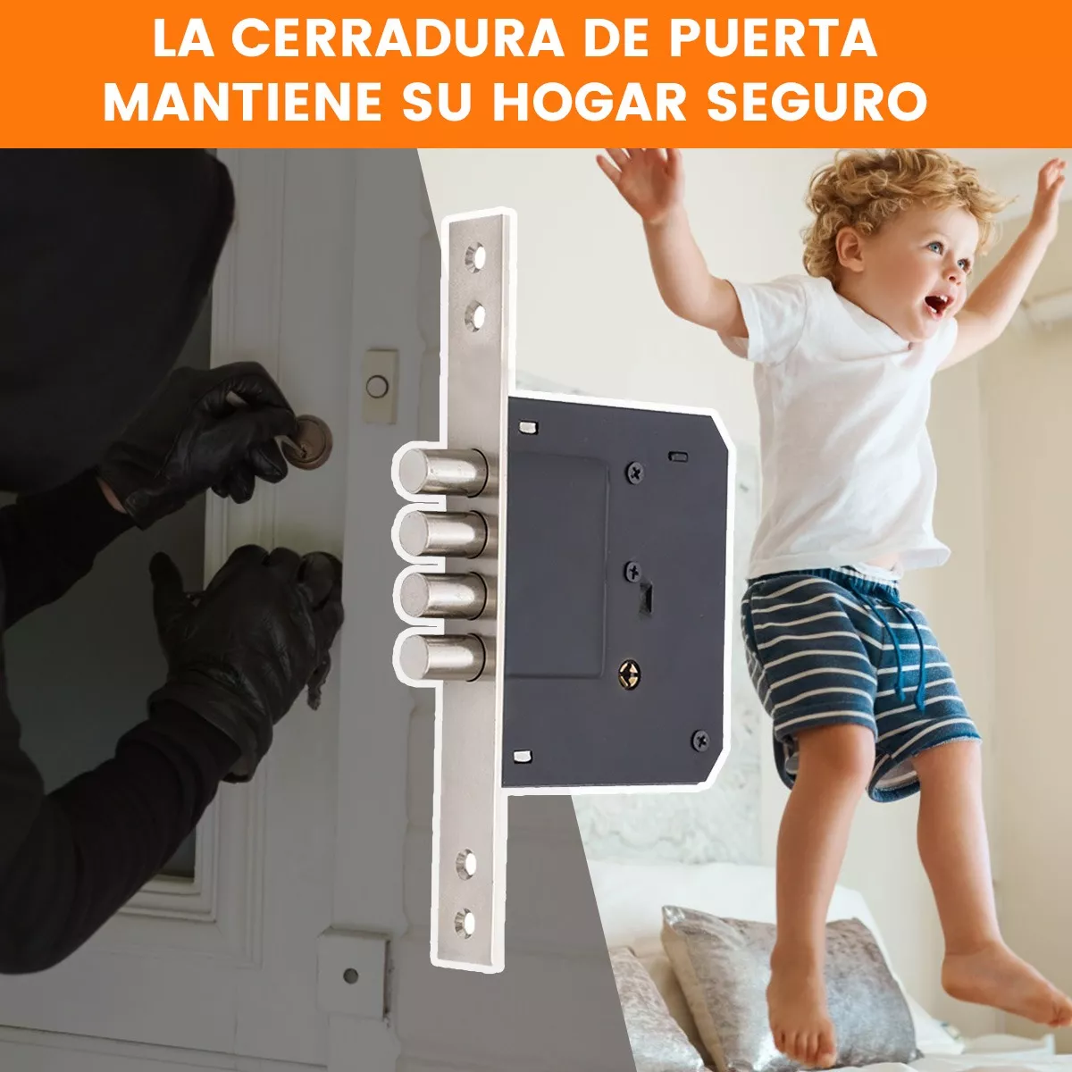 Cerradura De Llave Cruzada Con Pernos De Cuatro Cilindros