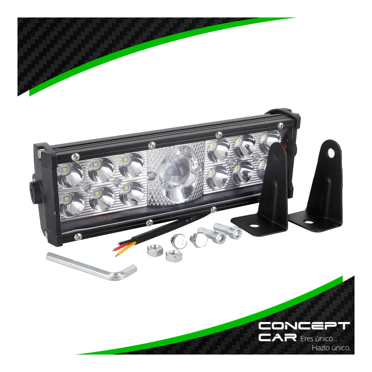 Barra 13 Led Lupa Bicolor Fija Estrobo 8 Pulgadas 12-24v
