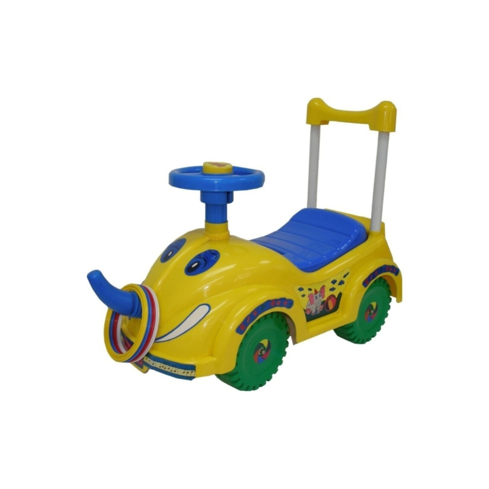 Carrito Montable Elefante Color Amarillo.