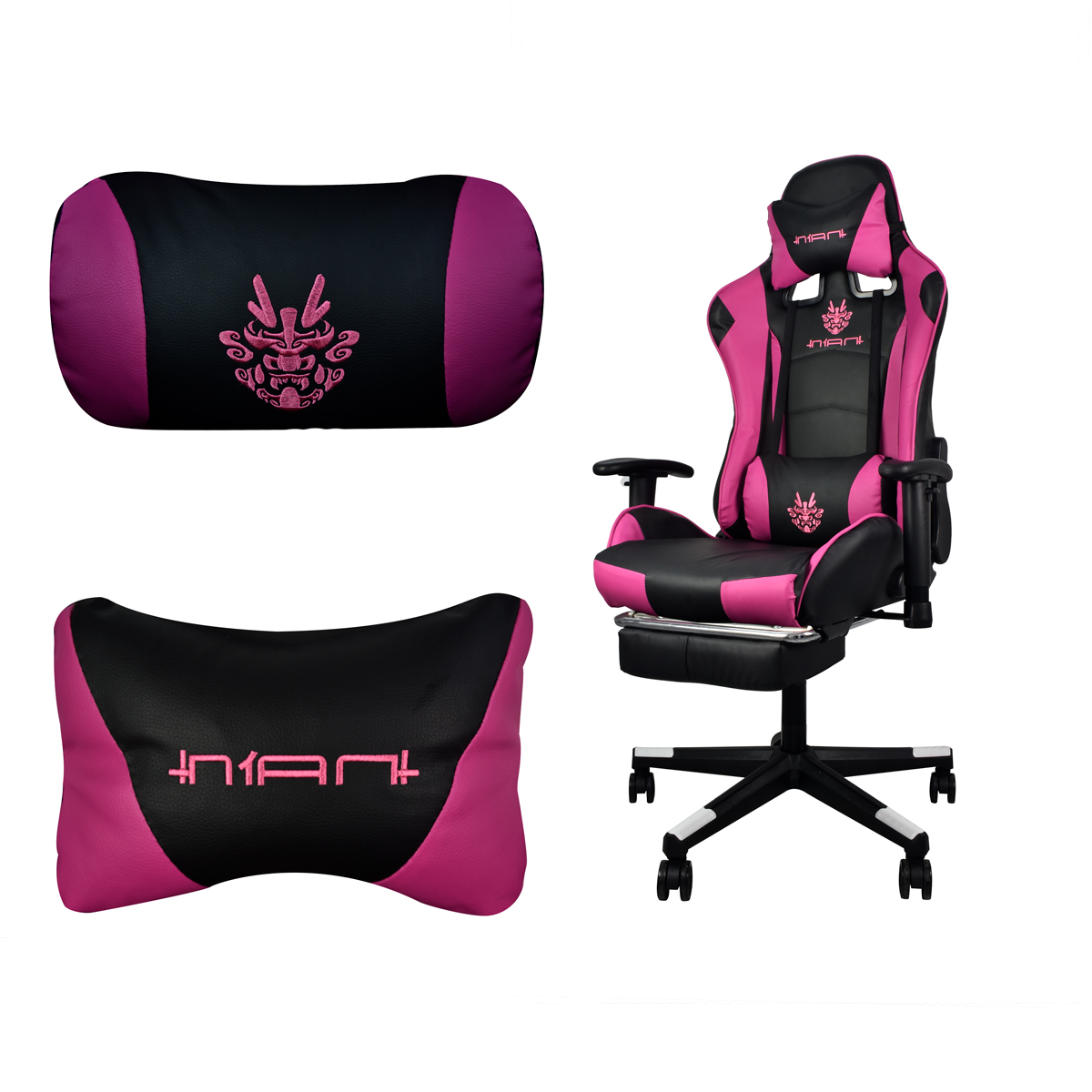 Silla Gamer Reclinable Ergonomica Ajustable Con Reposa Pies Rosa Pc Gaming NIAN 
