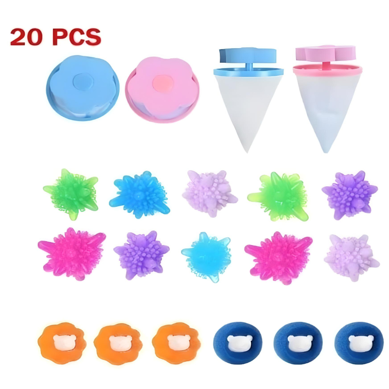 20pcs Filtro Pelo Reutilizable Para Lavadora Bolas Secadora