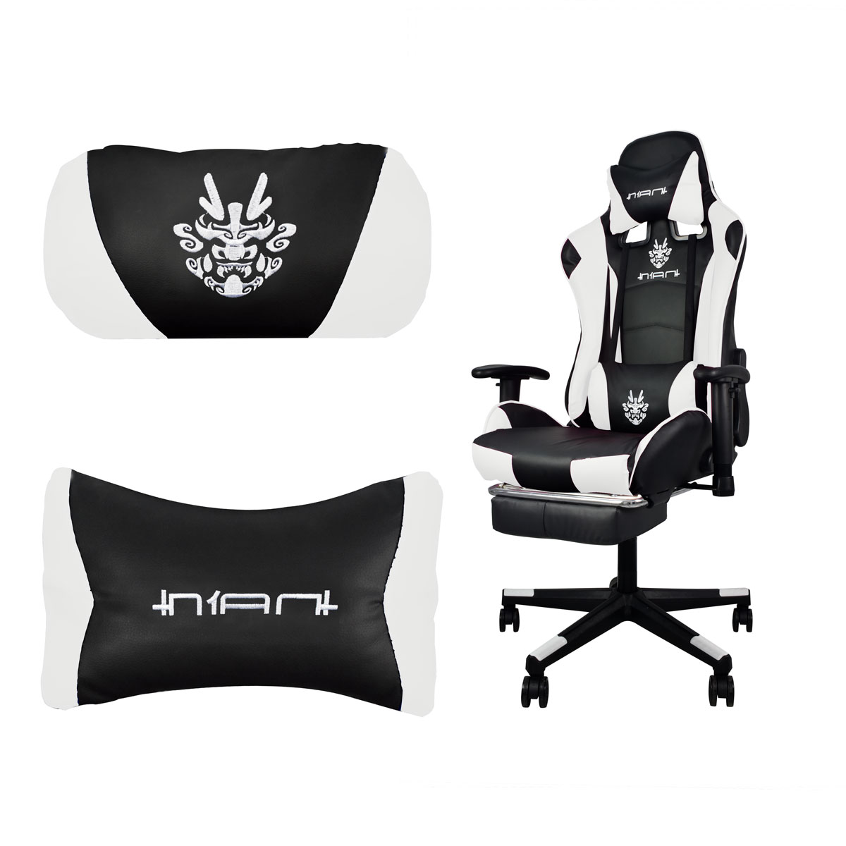 Silla Gamer Reclinable Ergonómica Ajustable Con Reposa Pies Blanca Pc Gaming NIAN