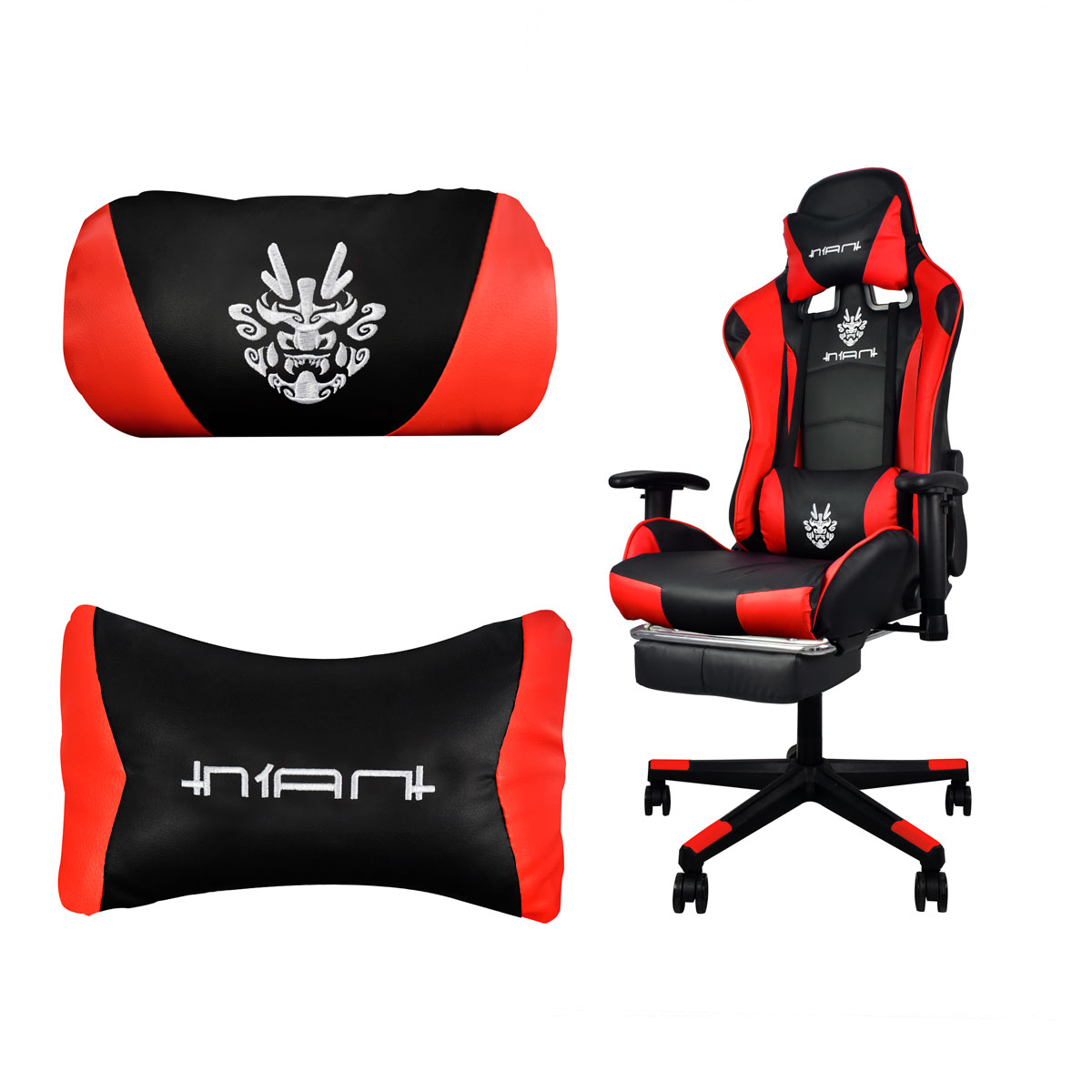 Silla Gamer Reclinable Ergonomica Ajustable Con Reposa Pies Roja Pc Gaming NIAN