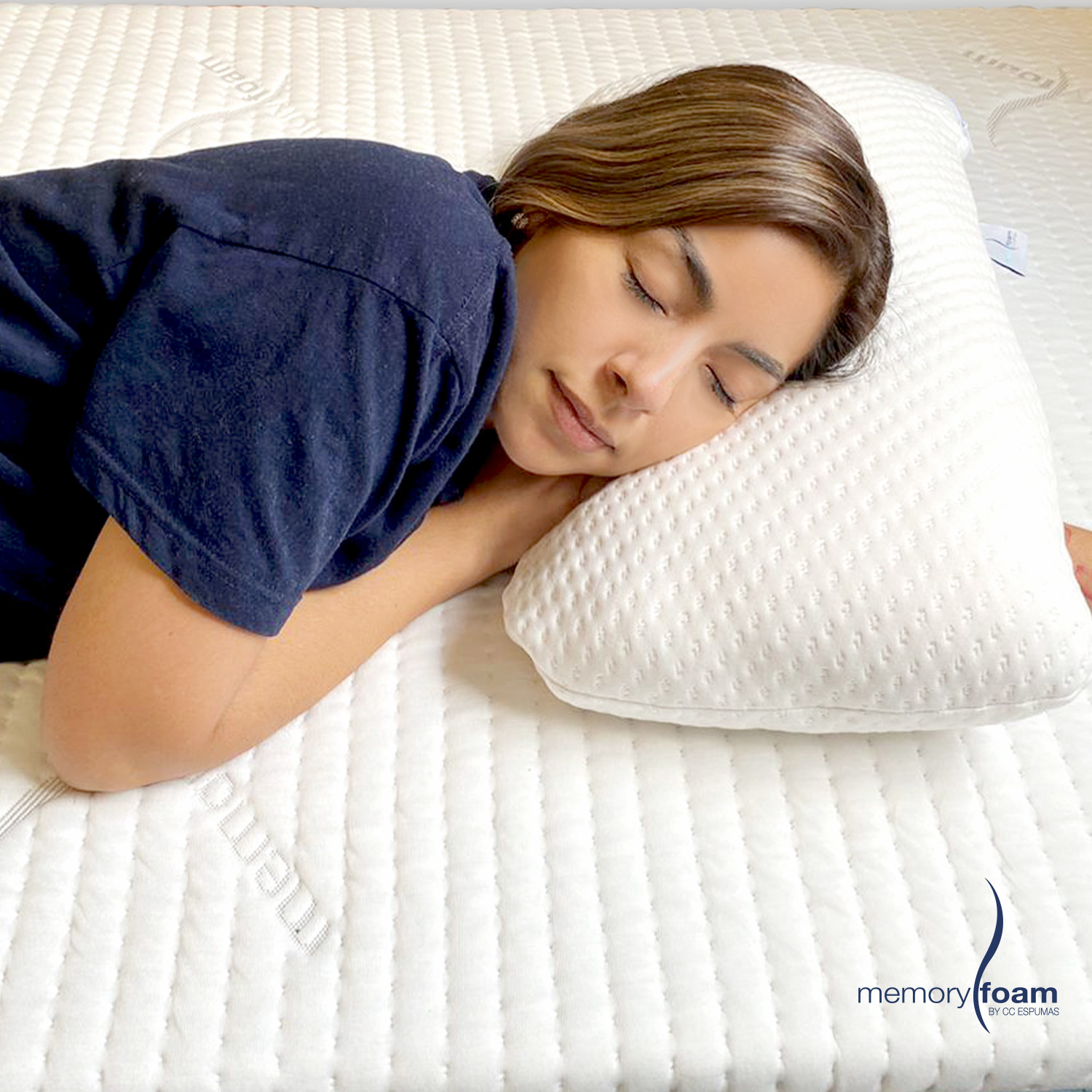 MEMORY FOAM Almohada Comfy de Memory Foam Extra Suave y Cómoda  Individual - Color Blanco 55 x 28 x 14 cm