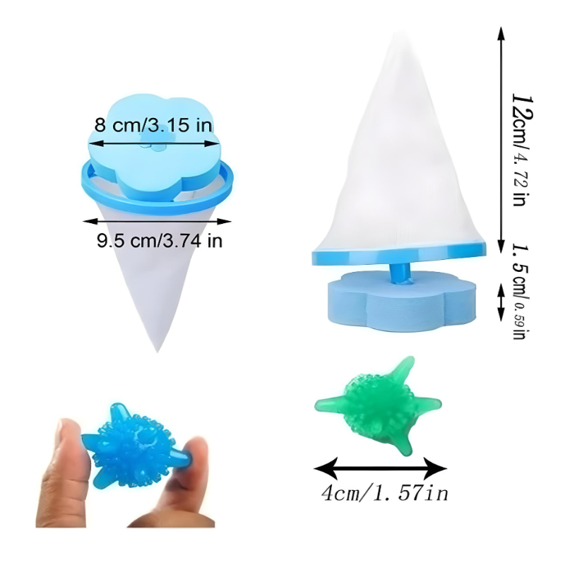 20pcs Filtro Pelo Reutilizable Para Lavadora Bolas Secadora