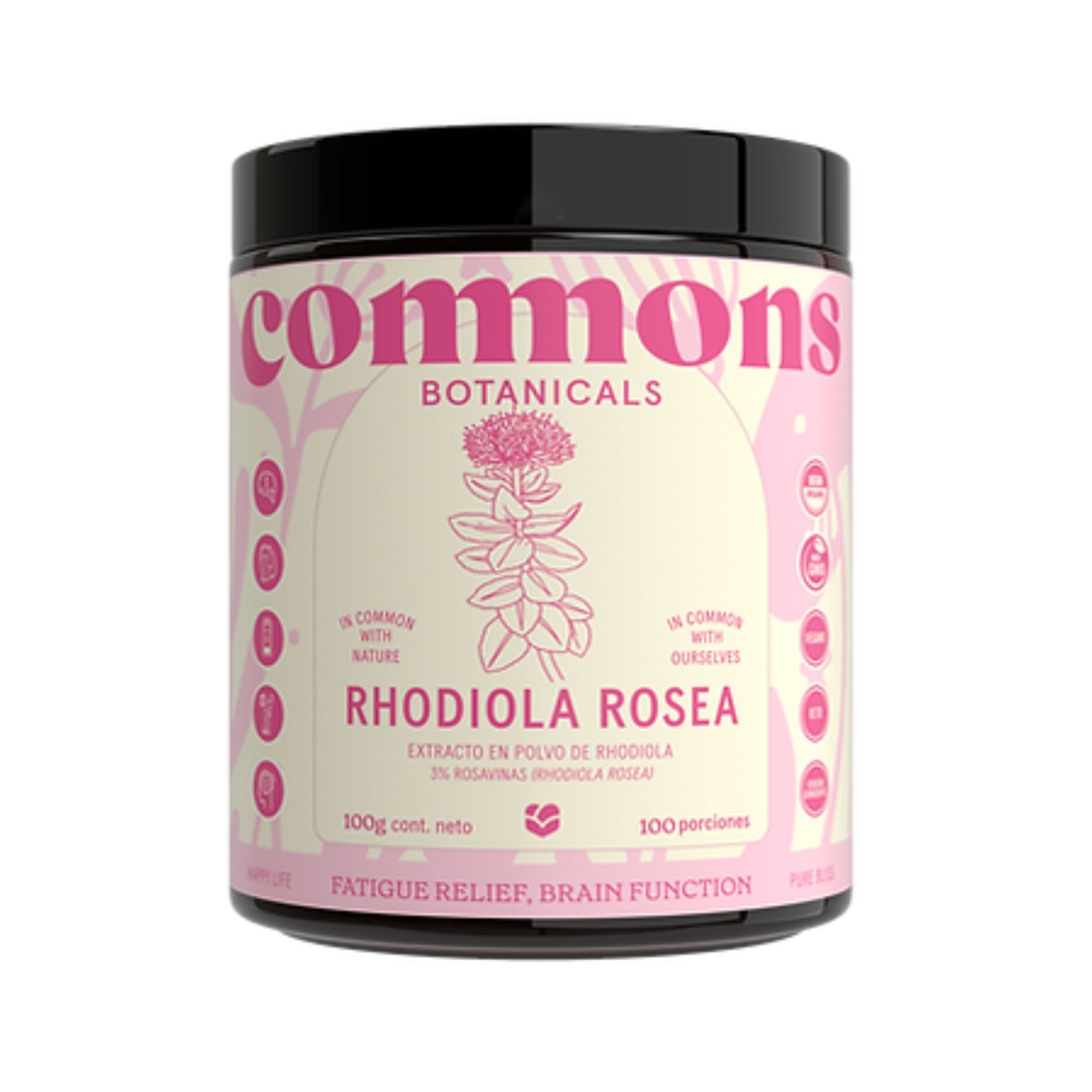Rhodiola Rosea Adaptógeno 100g Commons Polvo 100% Orgánico