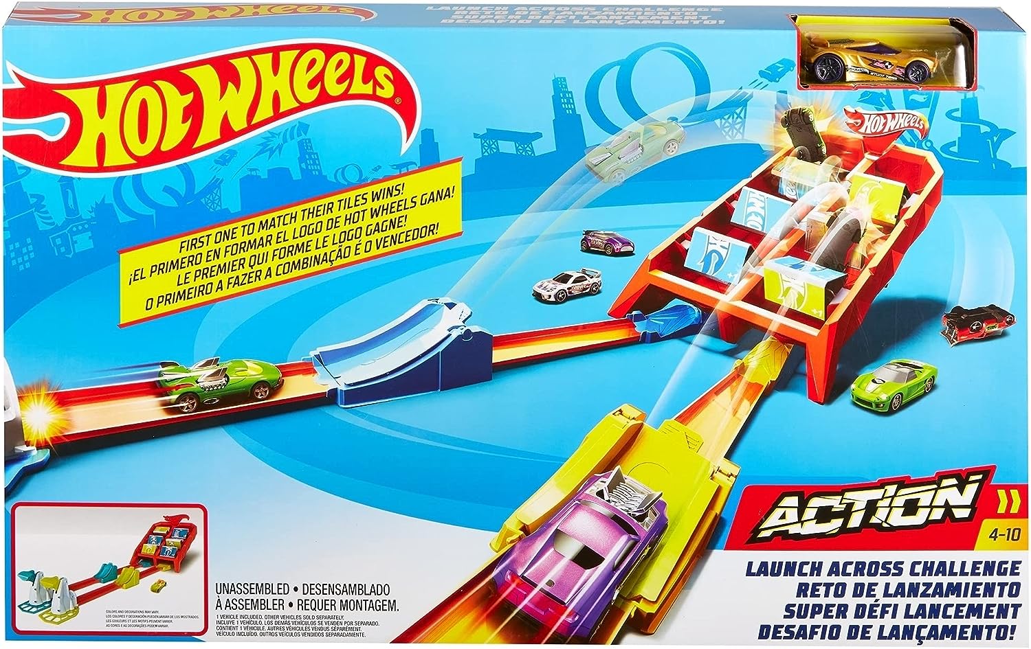 Hot Wheels Pista Action Reto De Lanzamiento VUELTAS Y CHOQUES