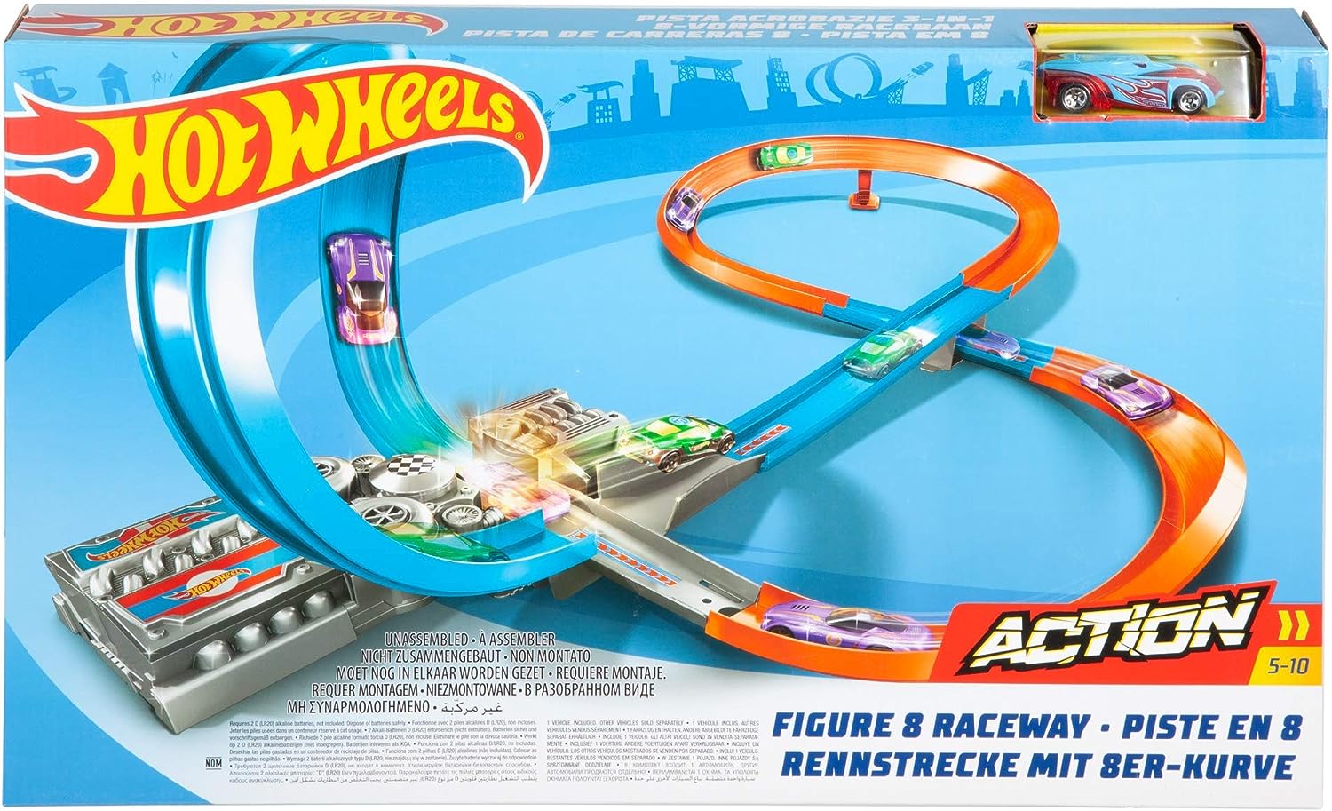 Hot Wheels Pista de Juguete Action Circuito en 8