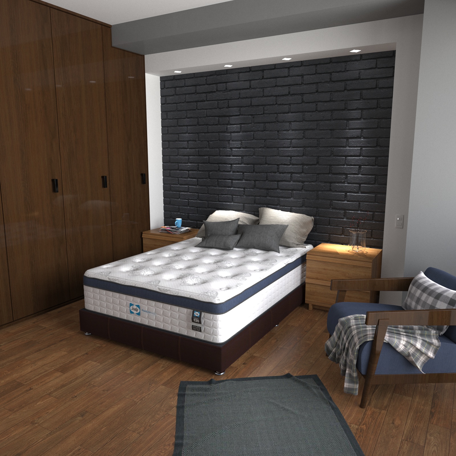 Colchón Matrimonial Sealy Turner Con Mega Colchoneta Memory Foam Descanso Premium + 2 Almohadas De Regalo