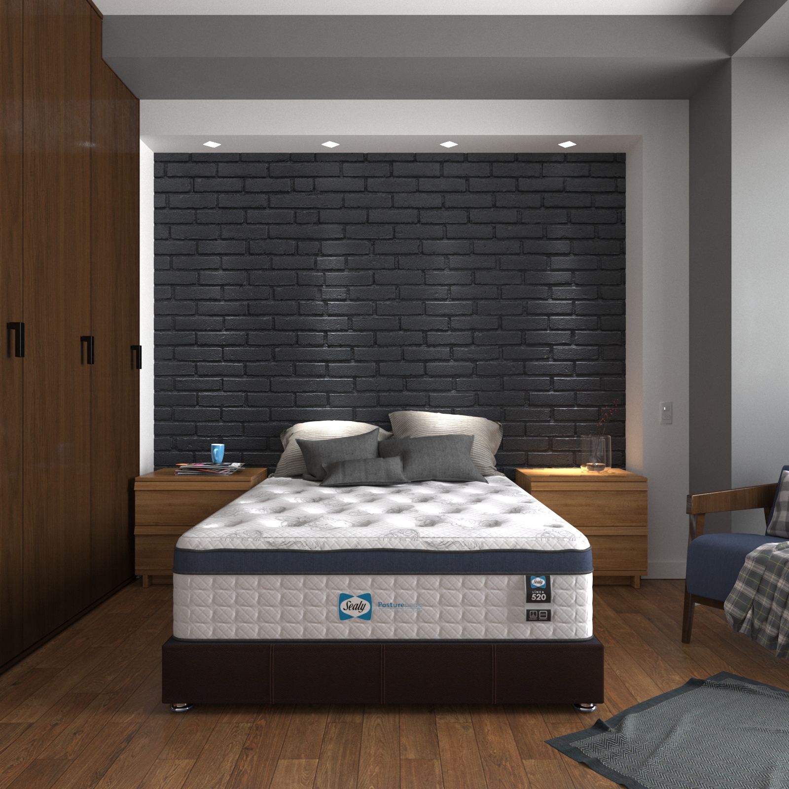 Colchón Matrimonial Sealy Turner Con Mega Colchoneta Memory Foam Descanso Premium + 2 Almohadas De Regalo