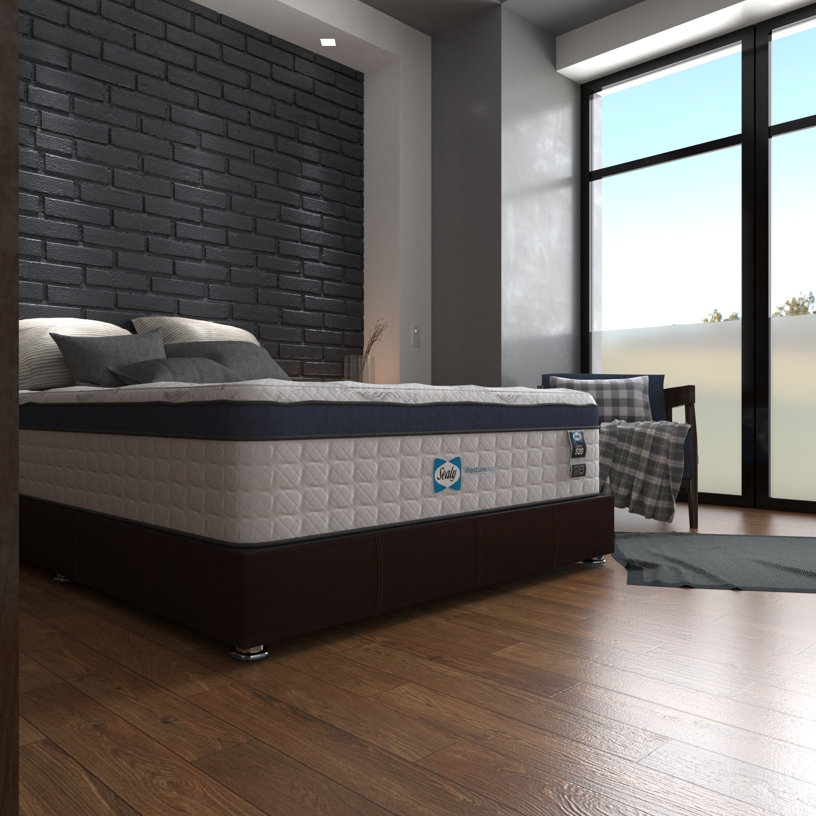 Colchón Matrimonial Sealy Turner Con Mega Colchoneta Memory Foam Descanso Premium + 2 Almohadas De Regalo