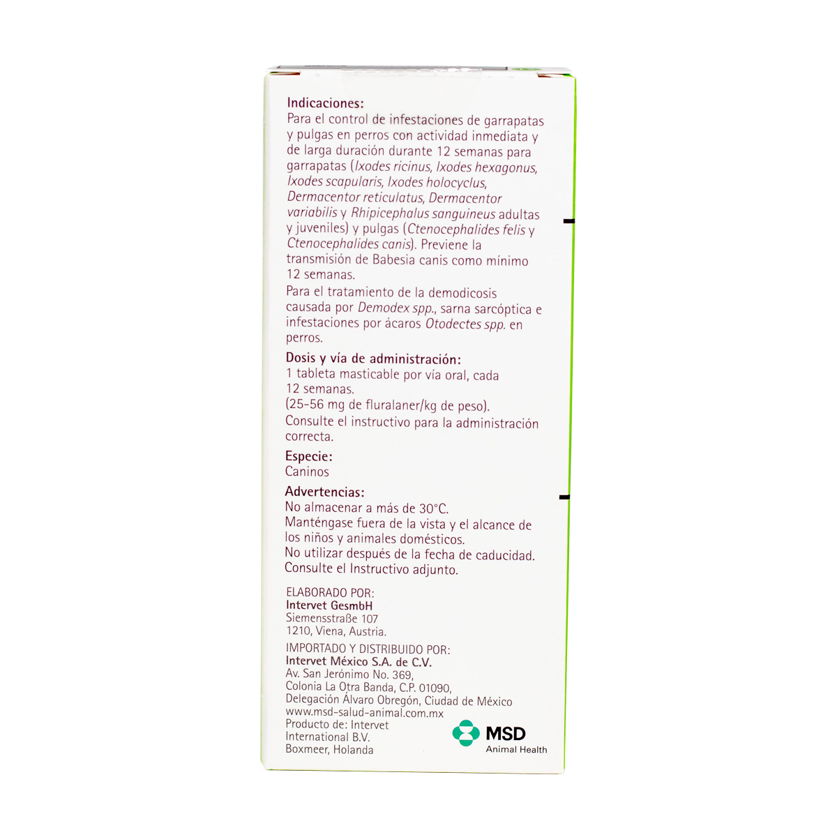 Bravecto Tableta 500 mg para Perros de 10 a 20 Kg