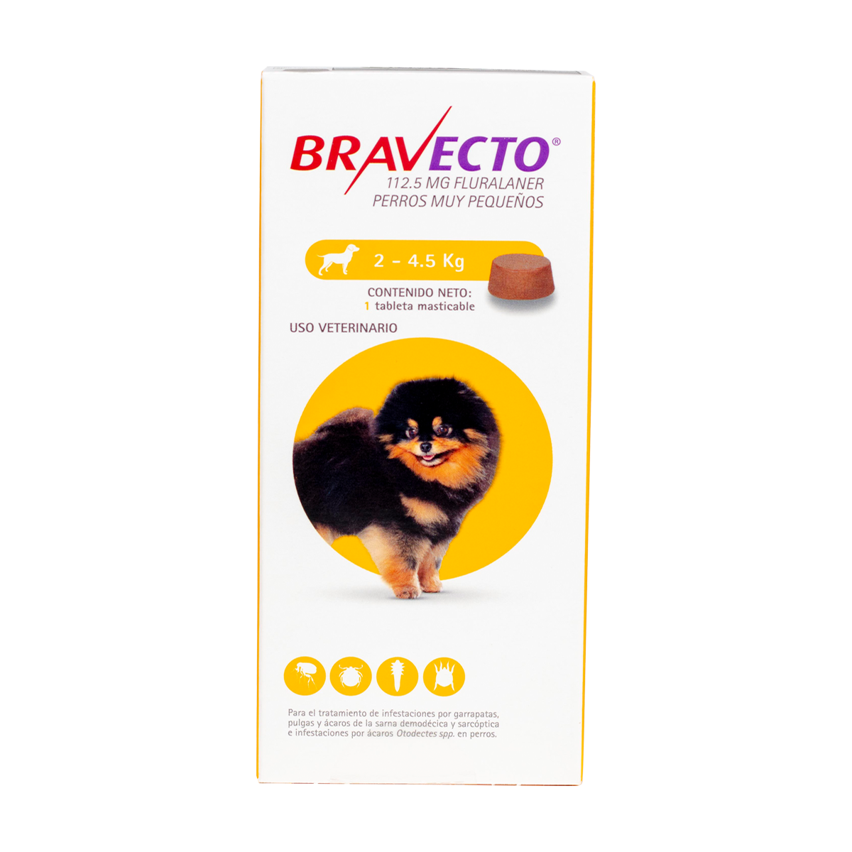 Bravecto Tableta 112 mg para Perros de 2 a 4.5 Kg