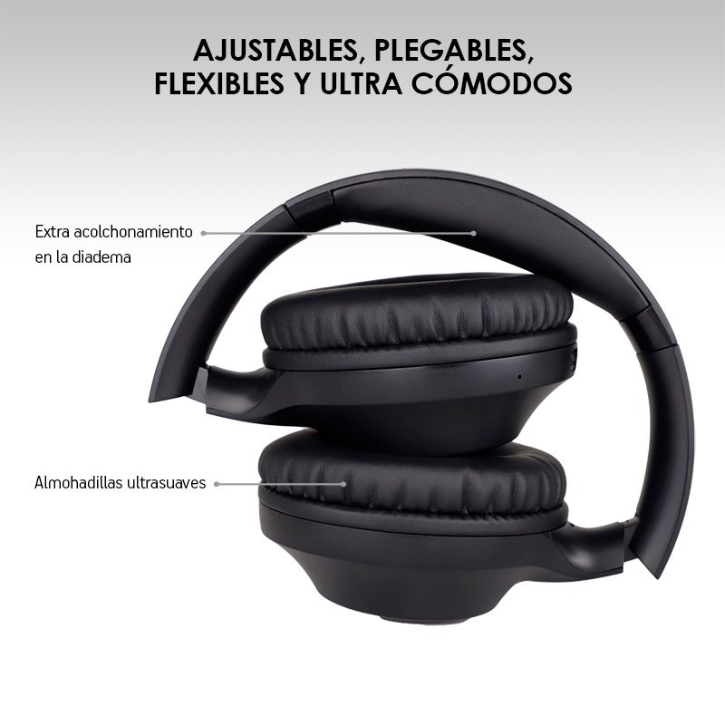 Audífonos Inalámbricos de Diadema Bluetooth con Micrófono Extraíble