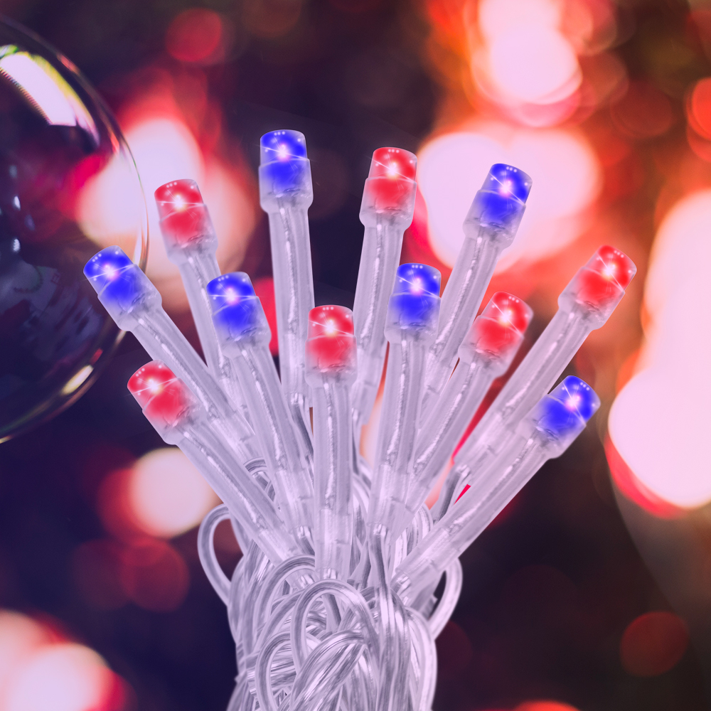 Serie de Luces Navideña 140 Led Musical Luz Azul / Rojo 6.3 Mts