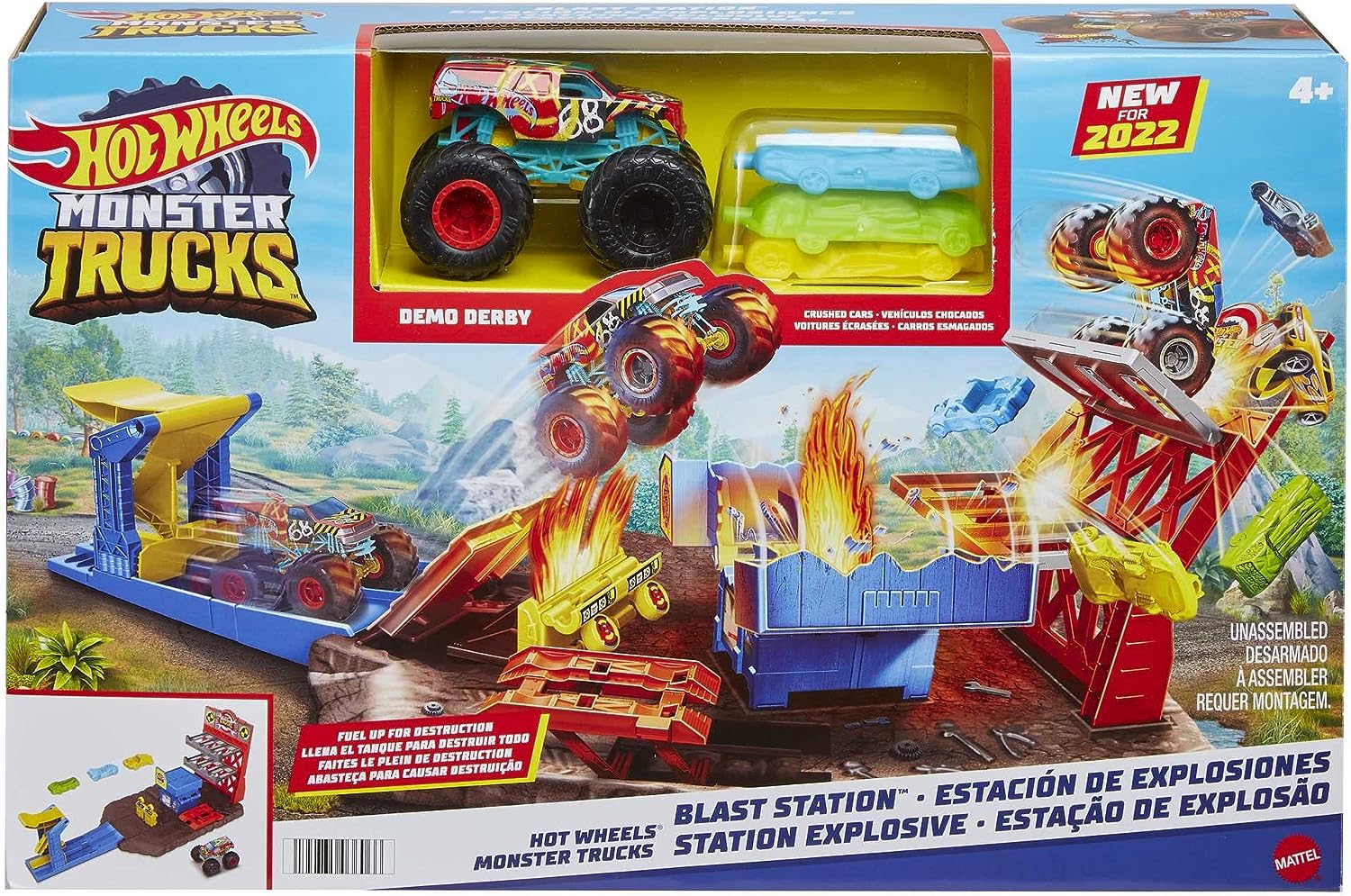 Hot Wheels Monster Trucks Pista de Juguete Estación de Explosiones