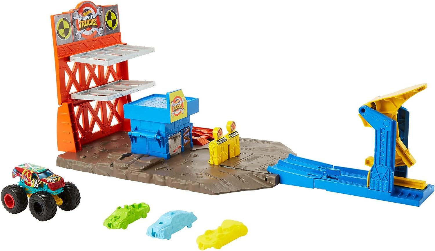 Hot Wheels Monster Trucks Pista de Juguete Ataque del Cocodrilo Hambriento
