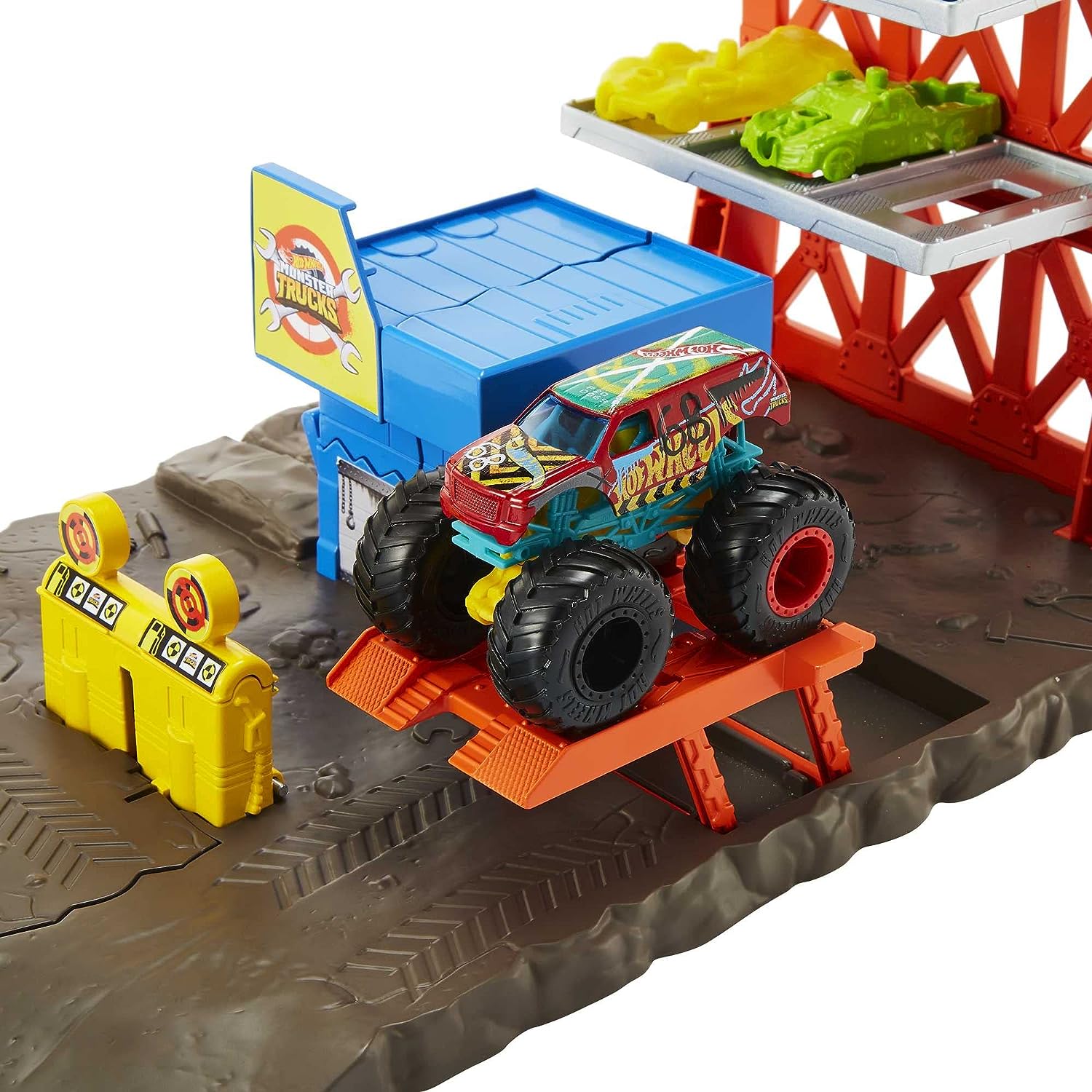 Hot Wheels Monster Trucks Pista de Juguete Ataque del Cocodrilo Hambriento