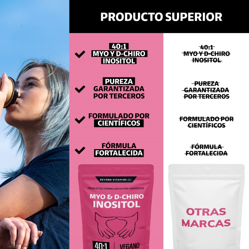 Suplemento Alimenticio Beyond Vitamins Myo y D-Chiro Inositol Vegano 150 gr