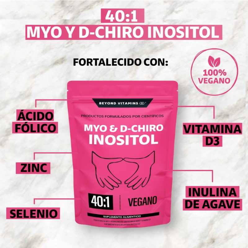 Suplemento Alimenticio Beyond Vitamins Myo y D-Chiro Inositol Vegano 150 gr