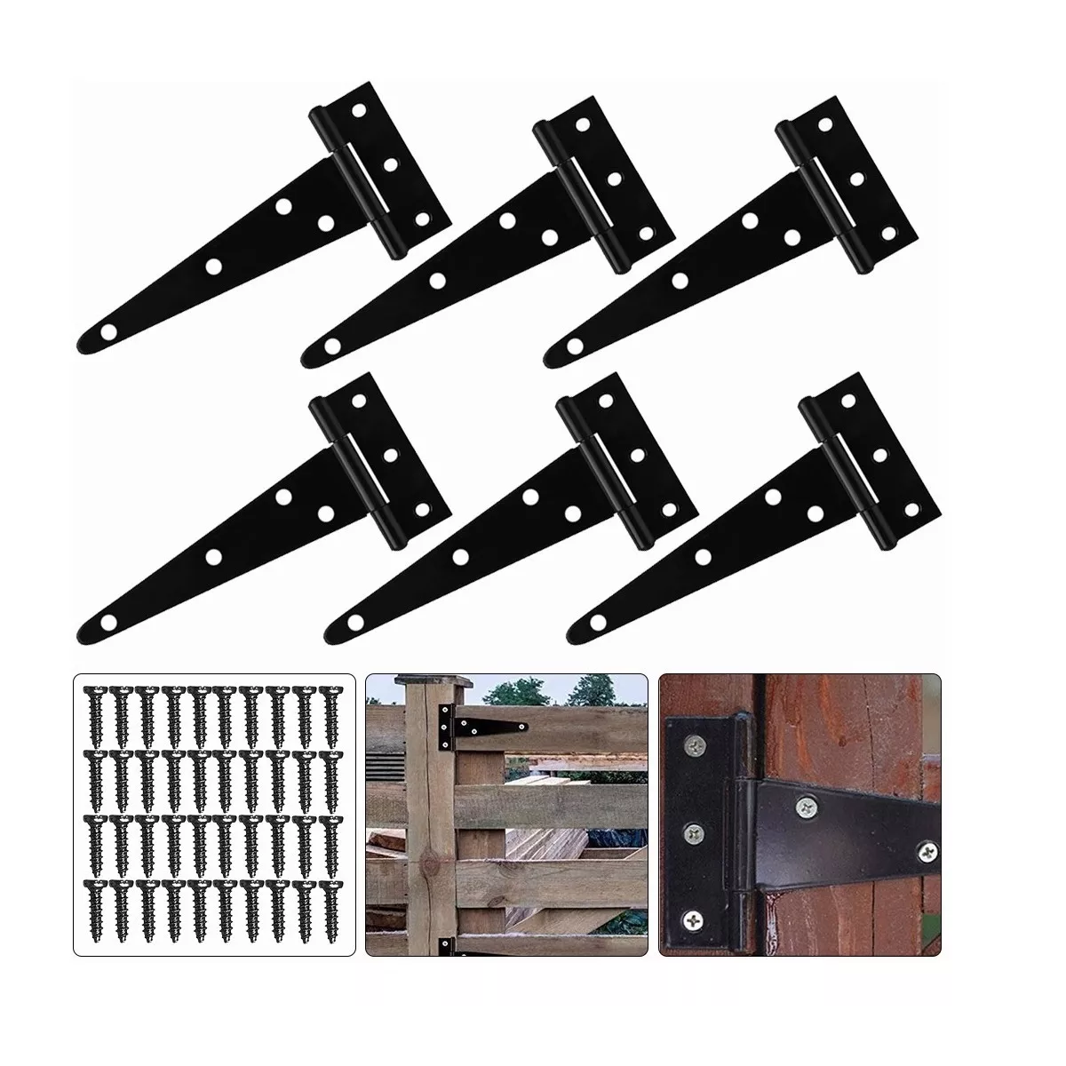 Kit Bisagra Tipo T Caja 6 Pzas Bisagra 176*70 Mm Con Tornillos