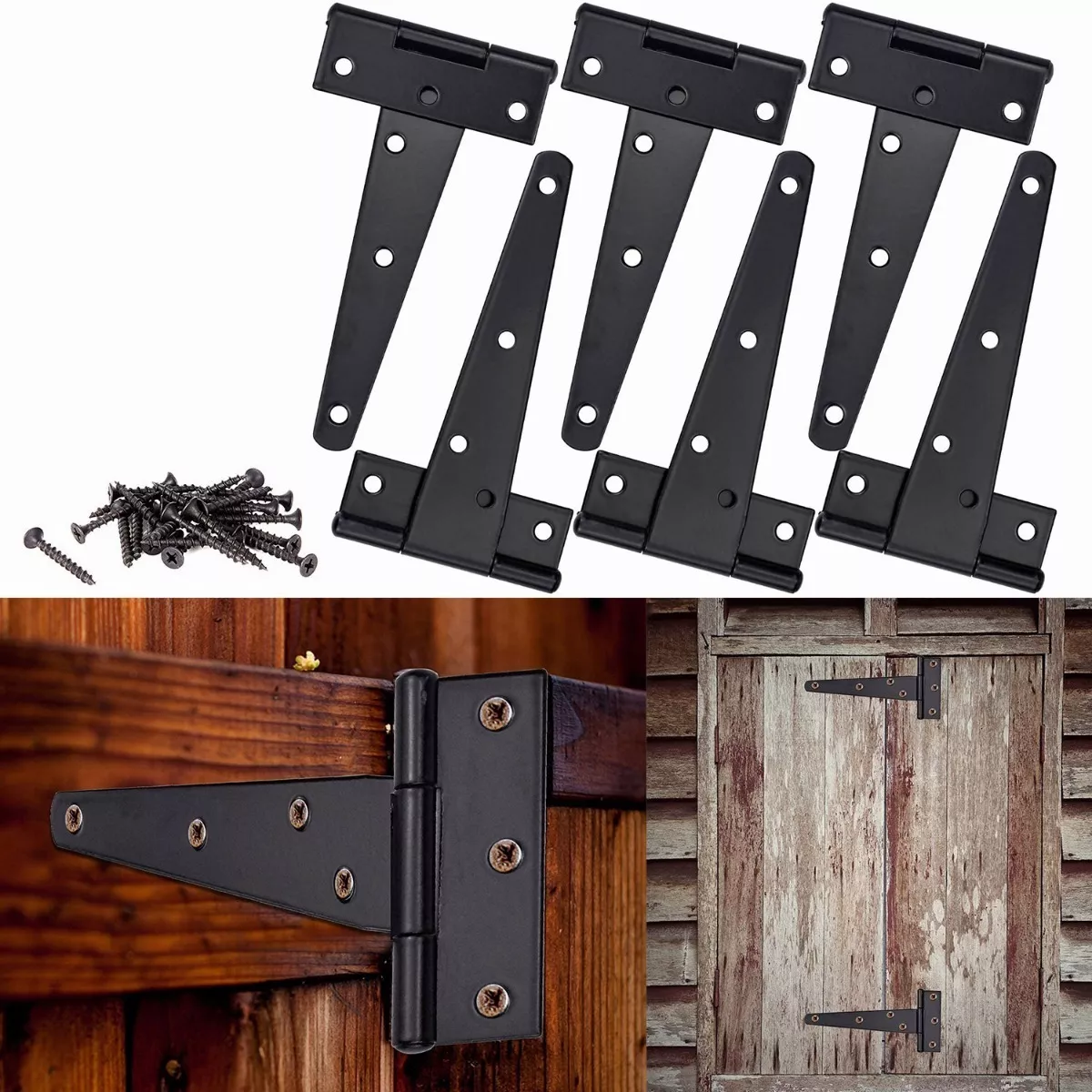 Kit Bisagra Tipo T Caja 6 Pzas Bisagra 176*70 Mm Con Tornillos