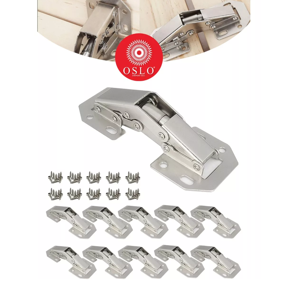 Set Bisagra Bidimensional Oculta 90grados 10 Piezas