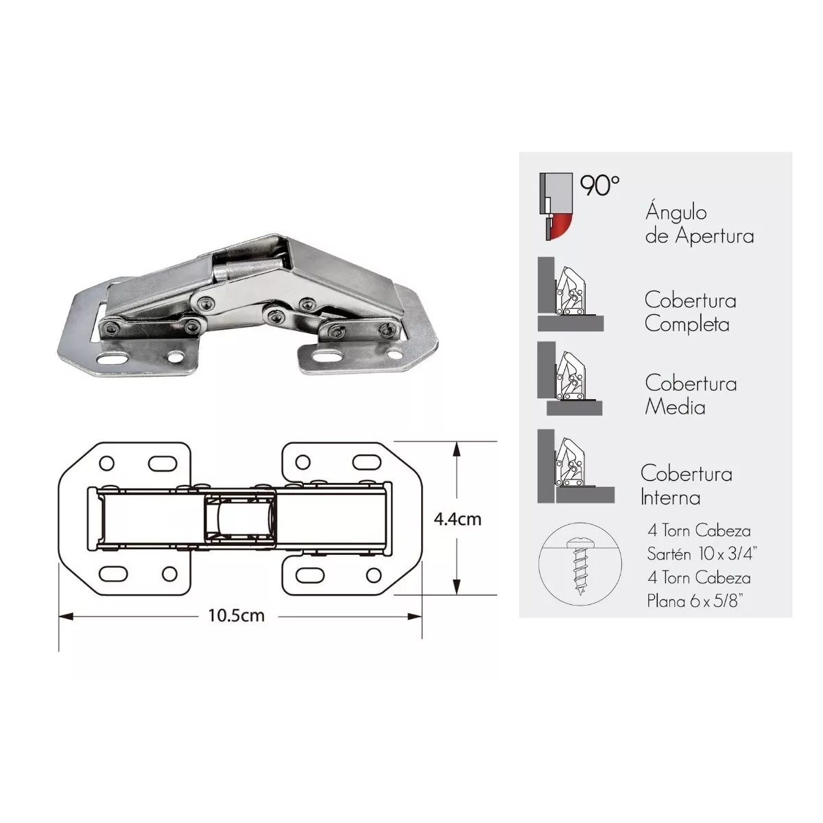 Set Bisagra Bidimensional Oculta 90grados 10 Piezas