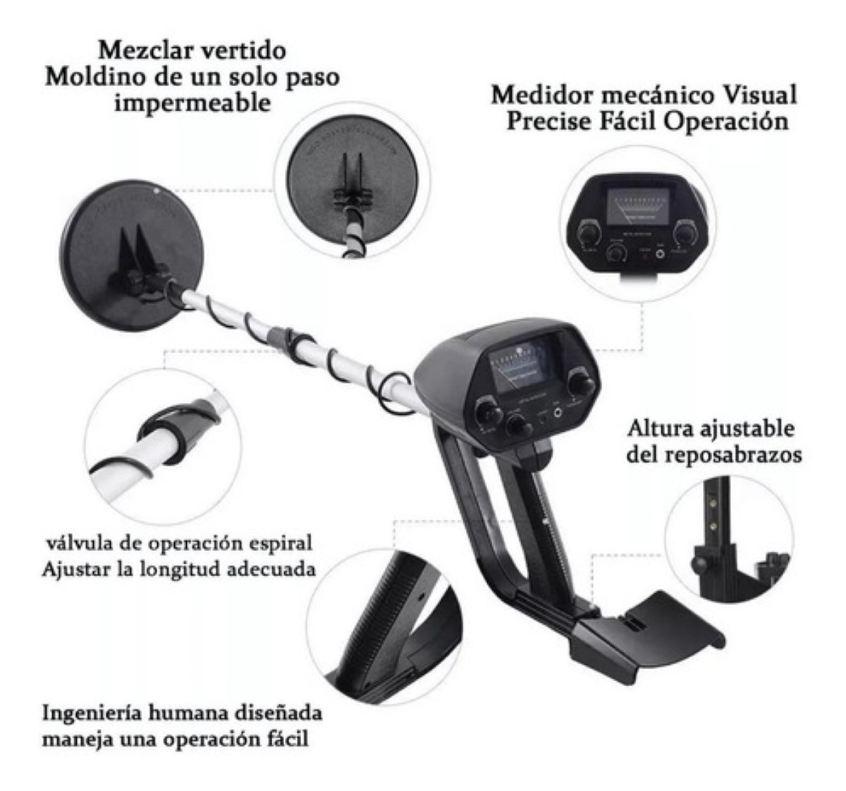 Detector Metales Subterraneos Alta Precisión Encuentra Oro Negro