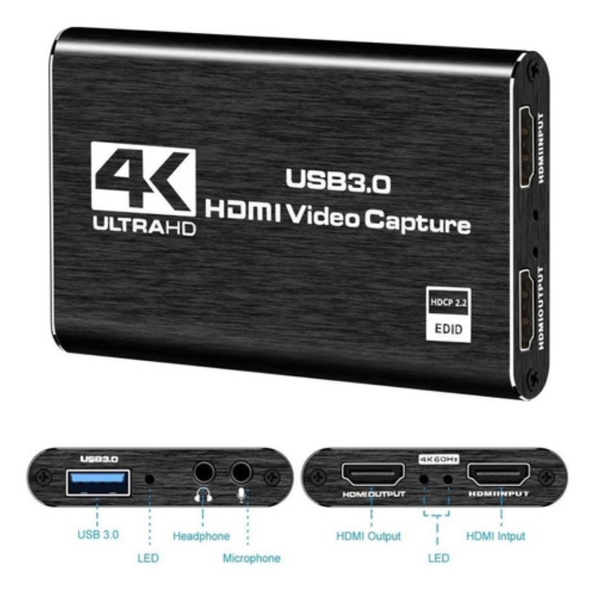 Tarjeta De Captura De Vídeo Hdmi Usb 3.0 4k Hd