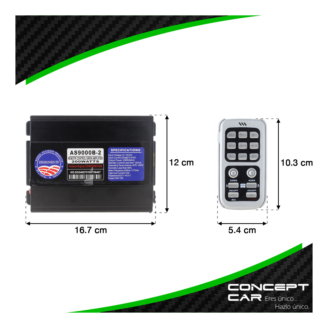 Sirena Altavoz Profesional Federal Micro Inalámbrico 200w