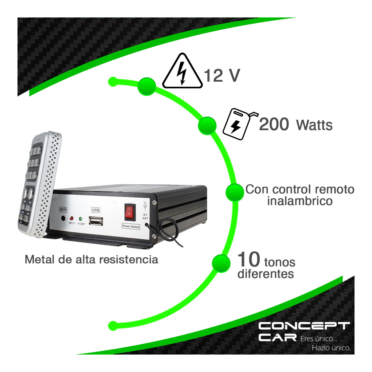 Sirena Altavoz Profesional Federal Micro Inalámbrico 200w