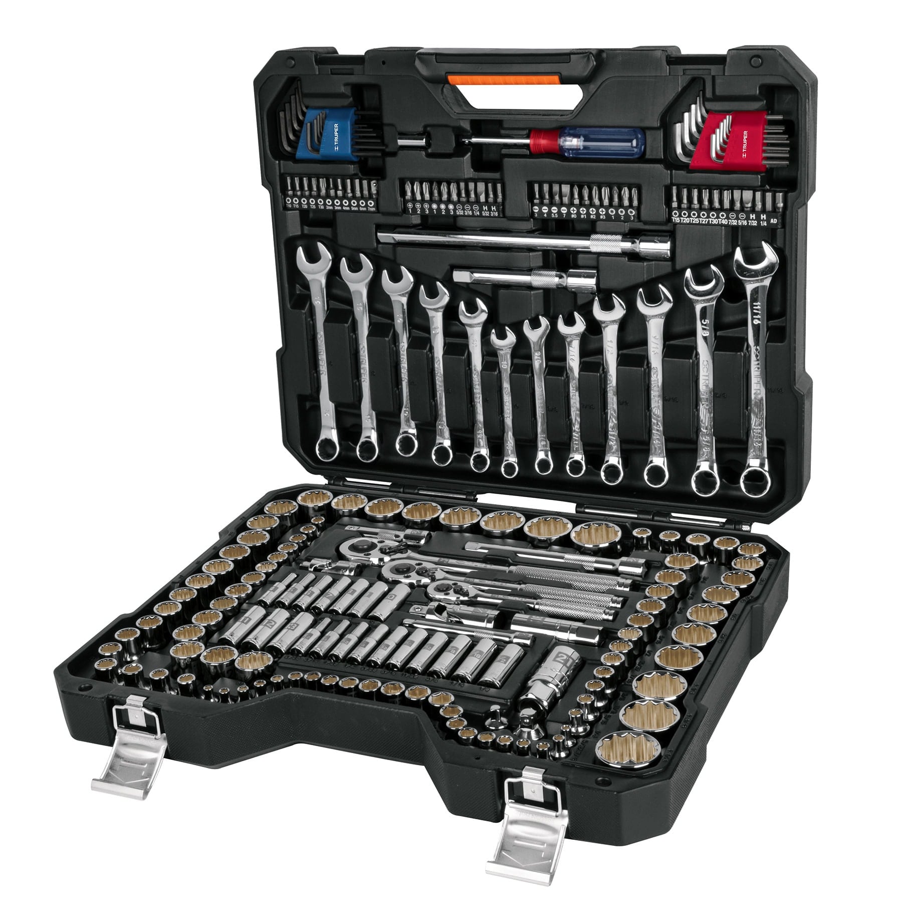 JUEGO 199 HERRAMIENTAS 1/4", 3/8" Y 1/2" STD Y MM P/MECÁNICO TRUPER