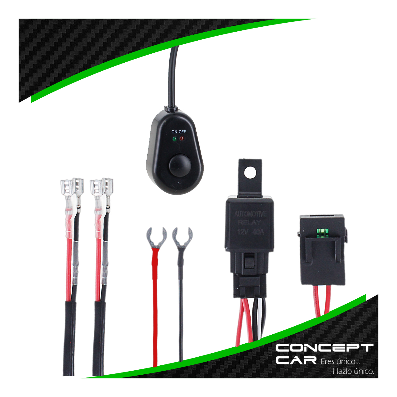 Kit Arnes Instalacion Con Switch Y Relay 2 Via Calibre 16