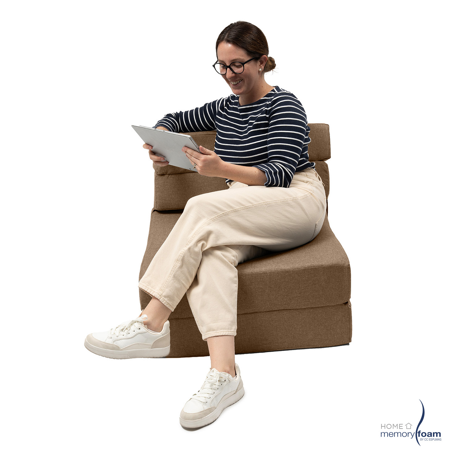 MEMORY FOAM HOME Sofá Cama Individual Cozy Plegable Sofá o Cama Tamaño Individual Color MARRON Medidas186 x 68 x 14 cm.