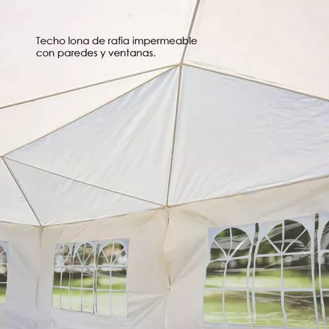 Toldo Carpa Reforzado 3x6 Metros Blanco Eventos 6x3.