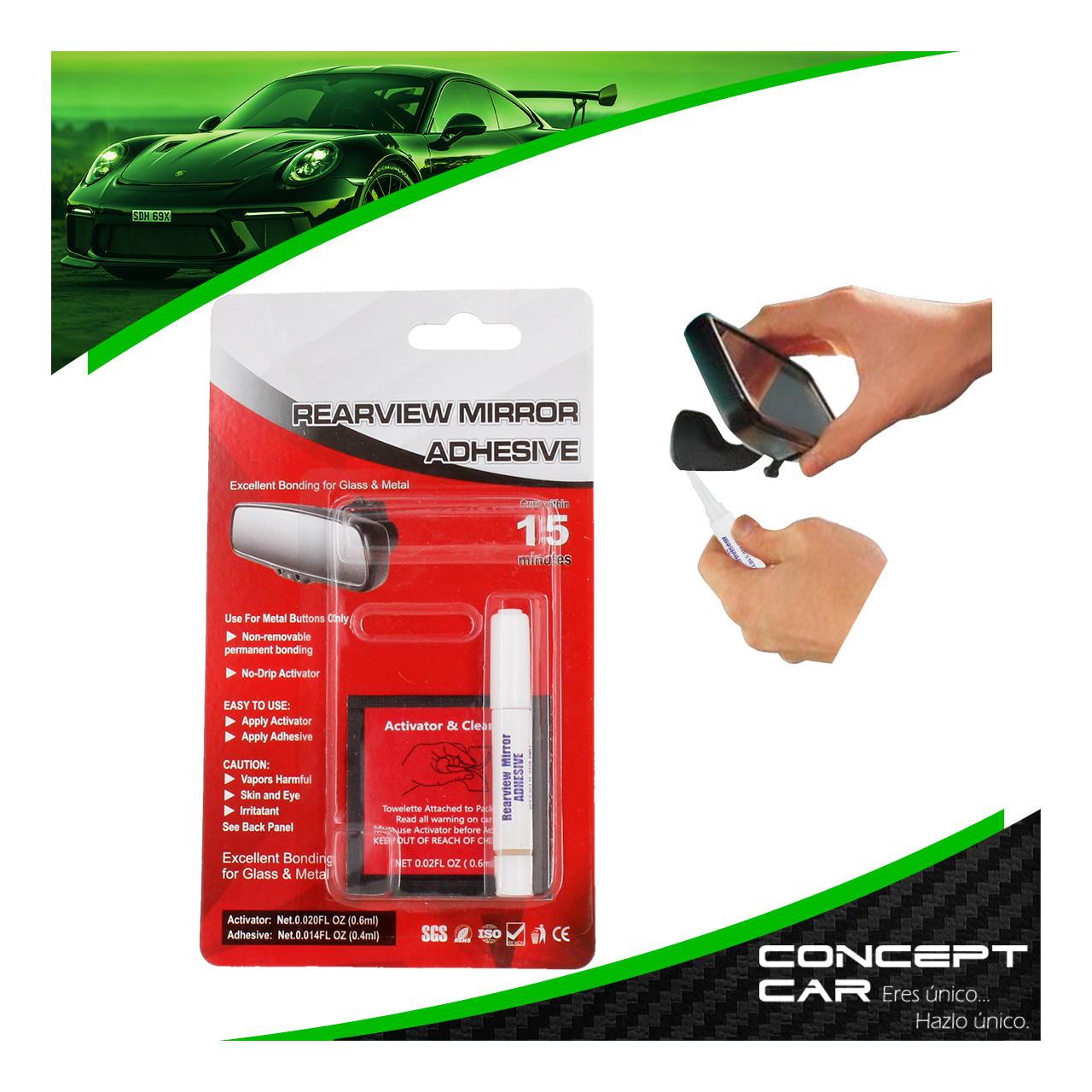 Pegamento Adhesivo Para Espejo Retrovisor Auto Camioneta