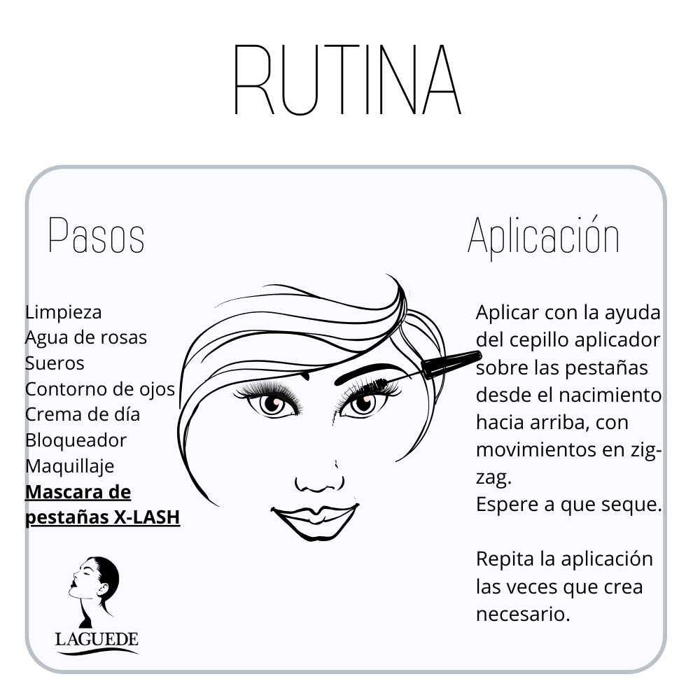 Mascara Para Pestañas Laguede X-lash Alargador 15g 7 Unidades