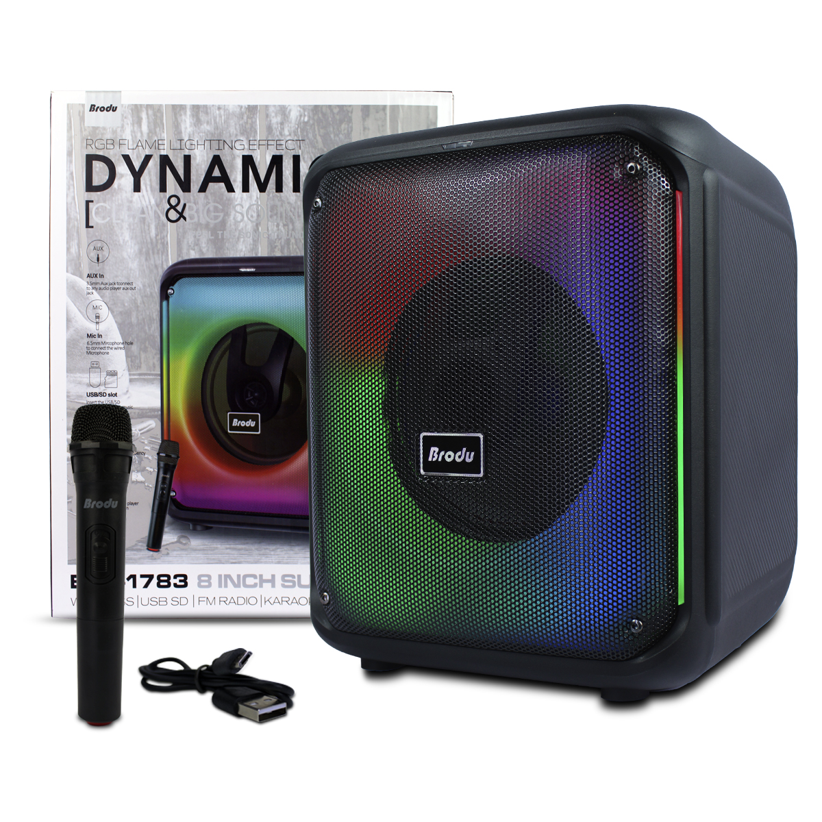 Subwoofer 8 Pulgadas 45w Brodu Bts-1783 Karaoke 