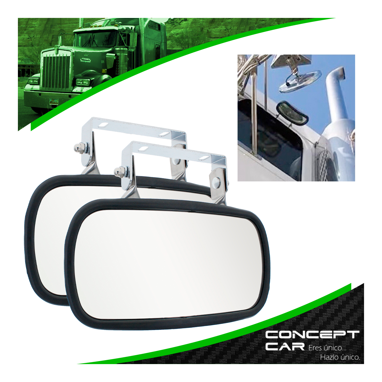 Par Espejo Banquetero Retrovisor Auxiliar Convexo Camion Cromo