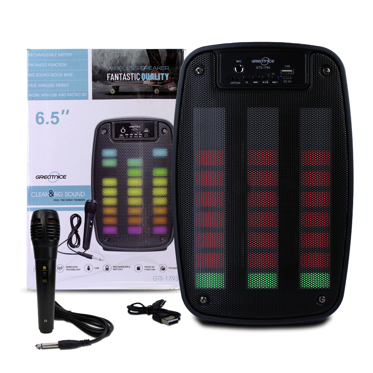 Bafle Bocina 6  Pulgadas Greatnice Karaoke Fm Aux 