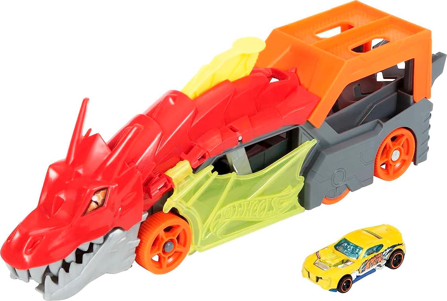 Hot Wheels City Pista de Juguete Remolque de Dragón