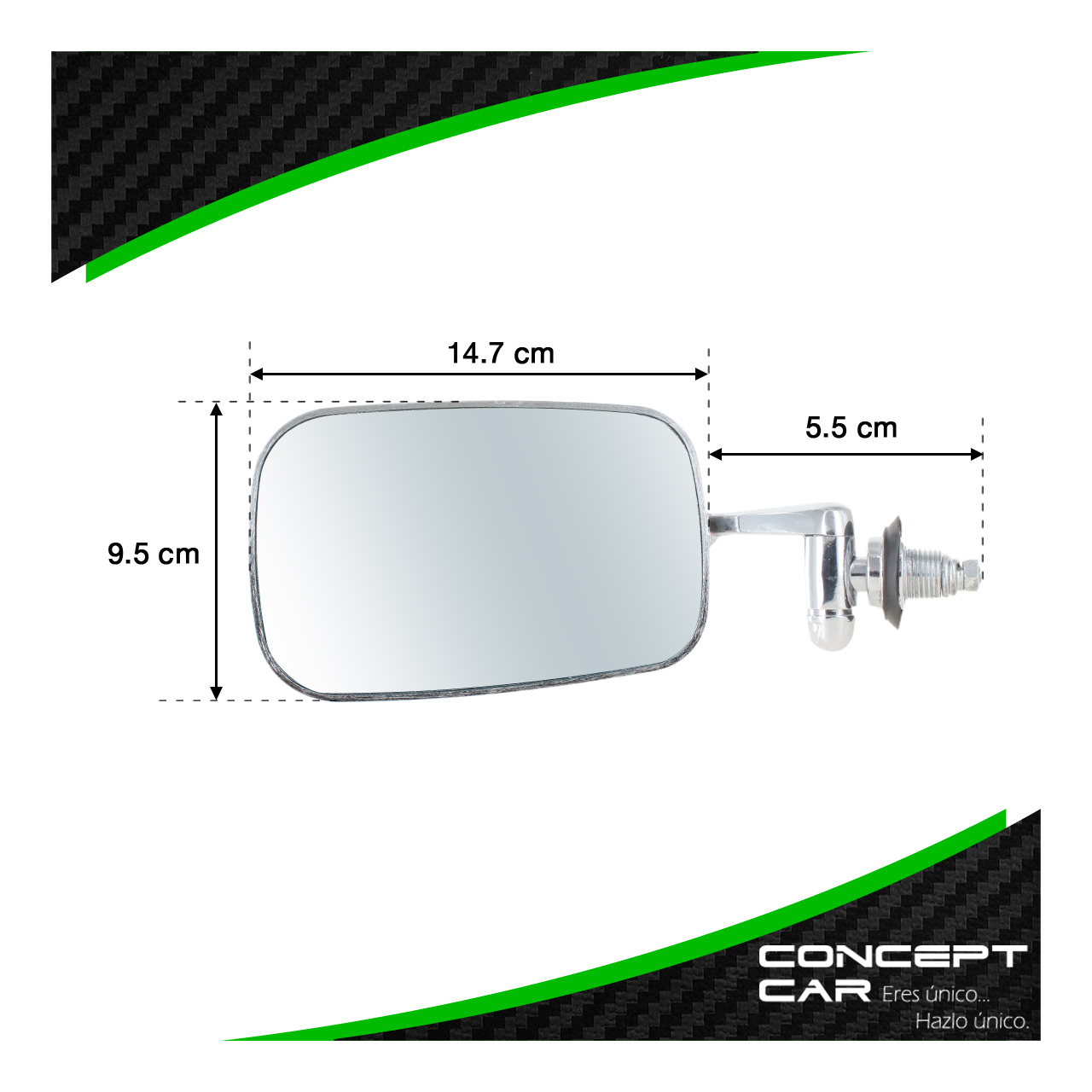 Espejo Lateral Tipo Clasico Vw Sedan Vocho Cromo O Negro