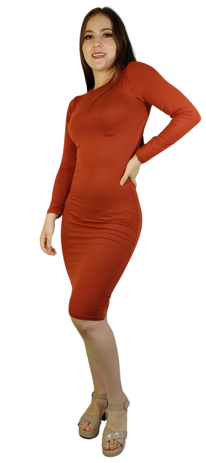 Vestido Londres Manga corta lapiz ajustado largo