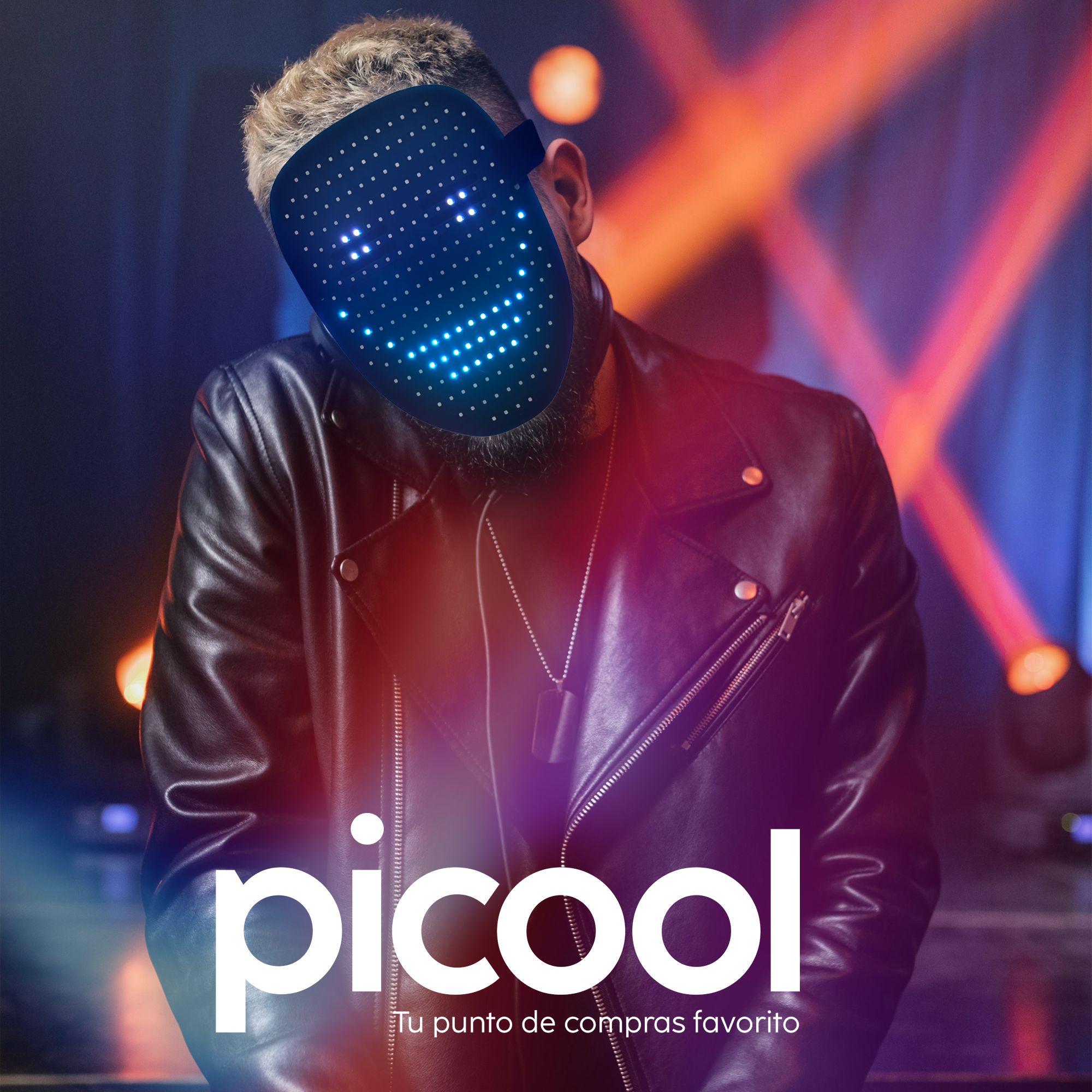 Máscara de Luz LED Ajustable Recargable Para Halloween Disfraz Cosplay