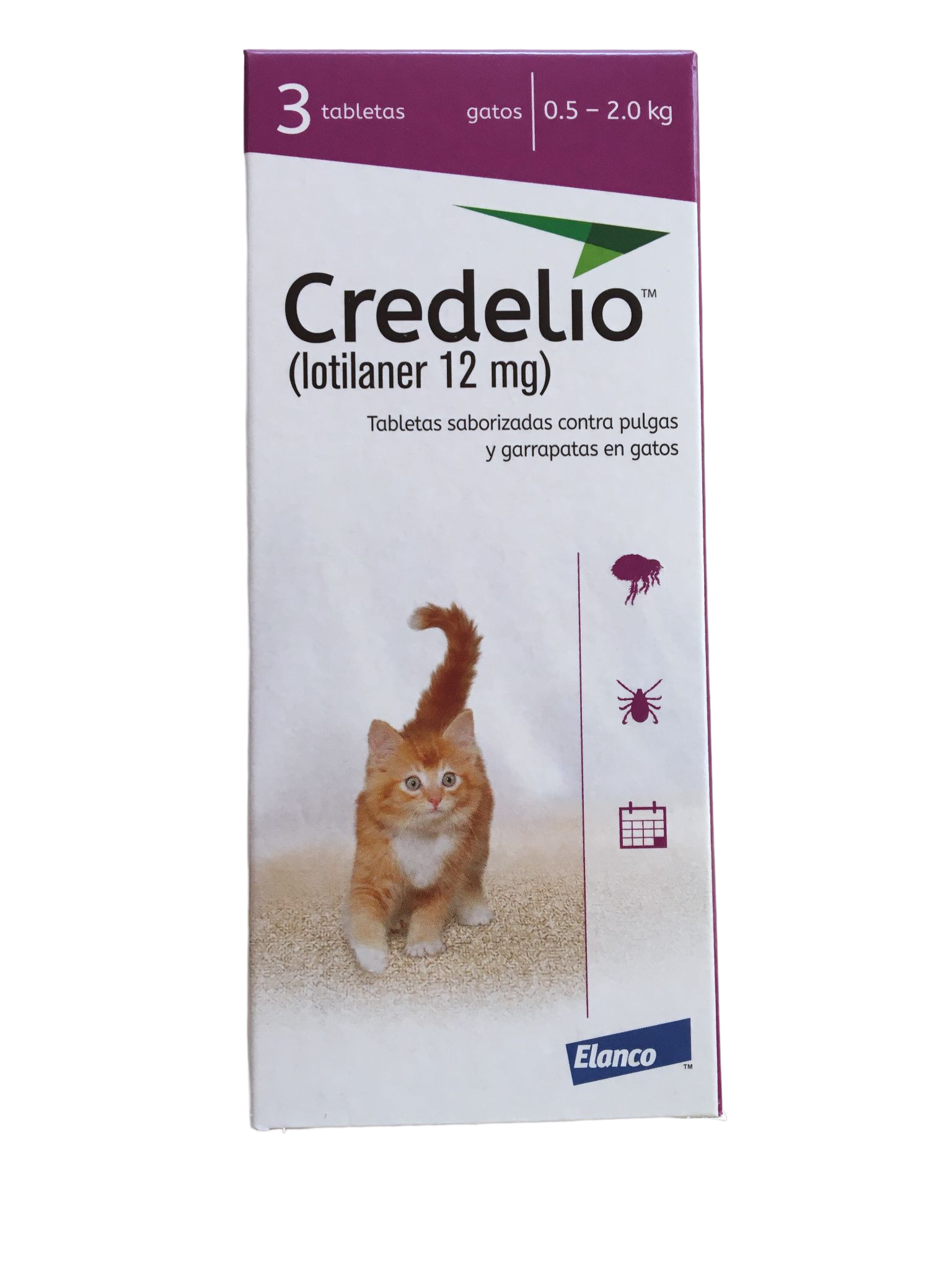 Credelio 12 mg de 3 Tabletas para Gato de 0.5 a 2.0 Kg 