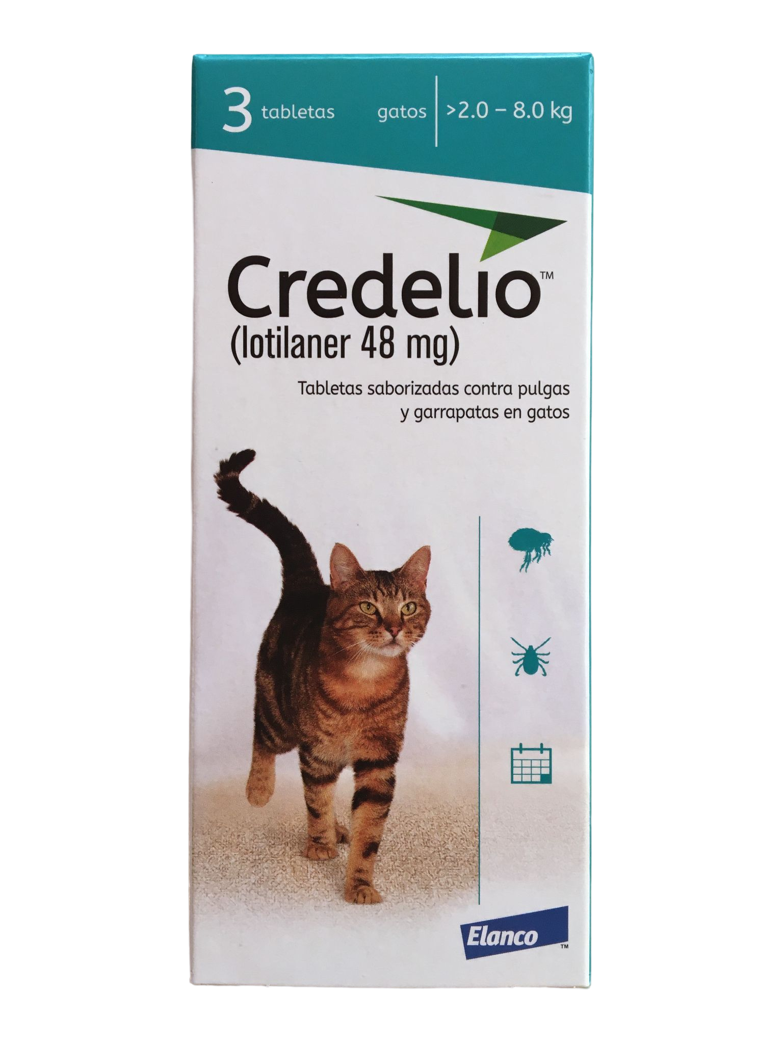 Credelio 48 mg de 3 Tabletas para Gato de 2.0 a 8.0 Kg 